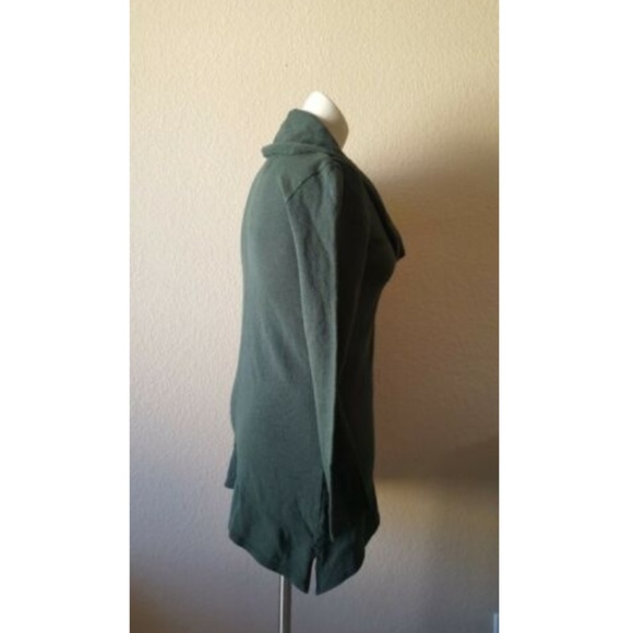 Mod-O-Doc Cowl Neck Spruce Tunic Pullover Cable Knit Sweater Green S - Picture 3 of 5